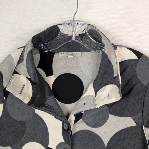 Bryn Walker Oversized Tunic Button Down polka dot Relaxed Artsy black XS boxy - Picture 2 of 13